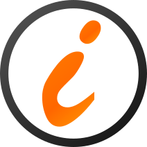 ICON - ein Kreis mit dem Buchstarben i in der Mitter