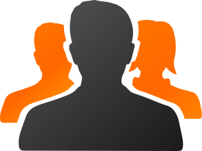 ICON - Drei Personen, eine vorne und zwei versetzt dahinter